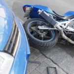 Car knocked over motorycle
